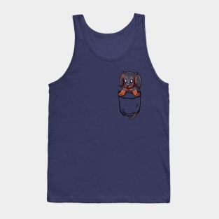 Pocket Cute Dachshund Dog Tank Top